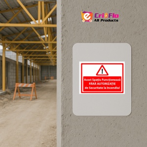 Indicator Acest spatiu functioneaza fara autorizatie de securitate la incendiu v2, Sticker autocolant - Img 5