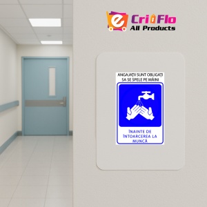Indicator Angajatii sunt obligati sa se spele pe maini, Sticker autocolant - Img 5