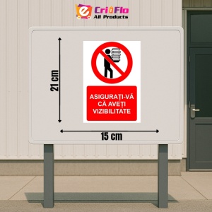 Indicator Asigurati va ca aveti vizibilitate indicator de interzicere, Sticker autocolant - Img 2