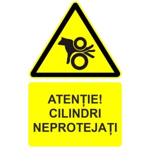 Indicator Atentie cilindri neprotejati indicator de avertizare, Sticker autocolant - Img 1