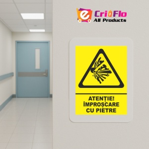 Indicator Atentie improscare cu pietre, Sticker autocolant - Img 5