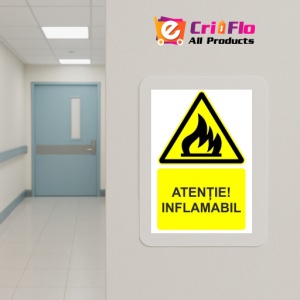 Indicator Atentie inflamabil indicator de avertizare, Sticker autocolant - Img 5