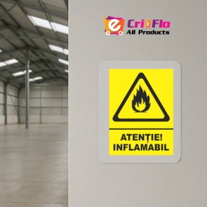 Indicator Atentie inflamabil, Sticker autocolant - Img 4
