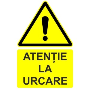 Indicator Atentie la urcare indicator de avertizare, Sticker autocolant - Img 1