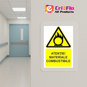 Indicator Atentie materiale combustibile indicator de avertizare, Sticker autocolant - Img 5