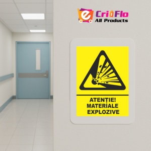 Indicator Atentie materiale explozive, Sticker autocolant - Img 5