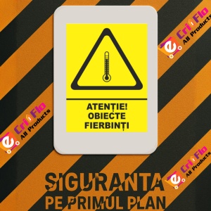 Indicator Atentie obiecte fierbinti, Sticker autocolant - Img 3