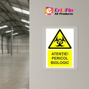 Indicator Atentie pericol biologic indicator de avertizare, Sticker autocolant - Img 4