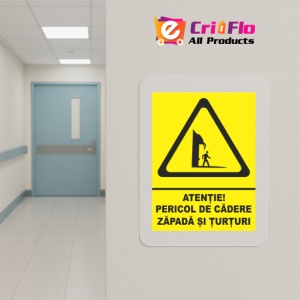 Indicator Atentie pericol de cadere zapada si turturi, Sticker autocolant - Img 5