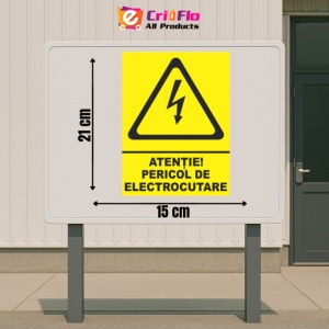 Indicator Atentie pericol de electrocutare, Sticker autocolant - Img 2