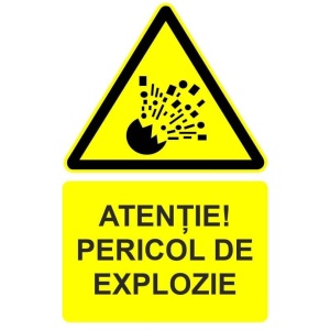 Indicator Atentie pericol de explozie indicator de avertizare, Sticker autocolant