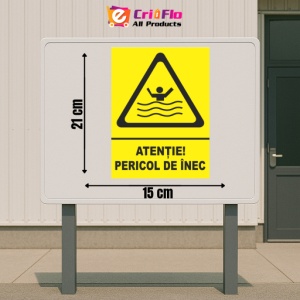 Indicator Atentie pericol de inec, Sticker autocolant - Img 2