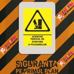 Indicator Atentie pericol de strivire a picioarelor, Sticker autocolant - Img 3