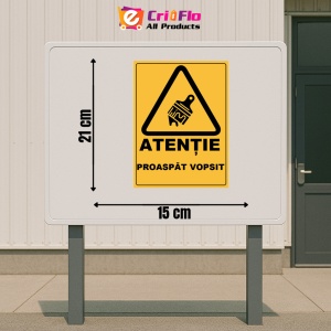 Indicator Atentie proaspat vopsit, Sticker autocolant - Img 2