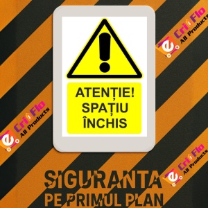 Indicator Atentie spatiu inchis indicator de avertizare, Sticker autocolant - Img 3