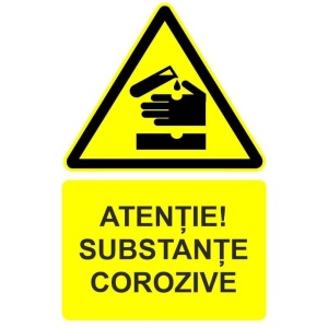Indicator Atentie substante corozive indicator de avertizare, Sticker autocolant
