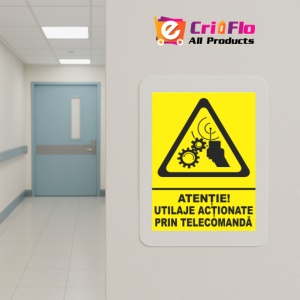 Indicator Atentie utilaje actionate prin telecomanda, Sticker autocolant - Img 5