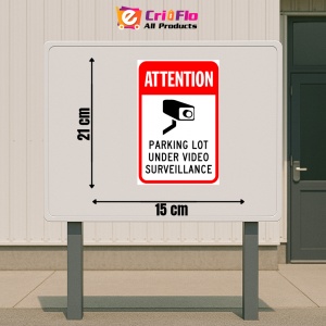 Indicator Attention Parking Lot Under Video Surveillance Sign, Sticker autocolant - Img 2