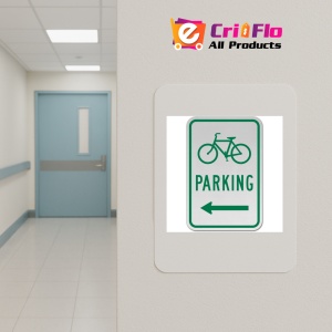 Indicator Bicycle Parking Left Arrow Sign, Sticker autocolant - Img 5