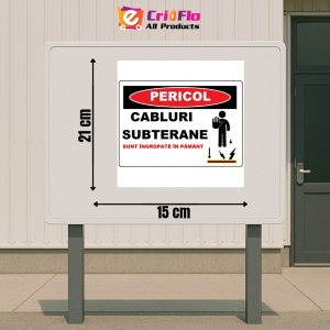 Indicator Cabluri subterane sunt ingropate in pamant, Sticker autocolant - Img 2