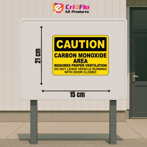 Indicator Caution Carbon Monoxide Area Requires Proper Ventilation Sign, Sticker autocolant - Img 2