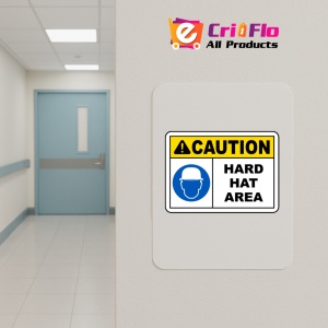 Indicator Caution Hard Hat Area Sign, Sticker autocolant - Img 4