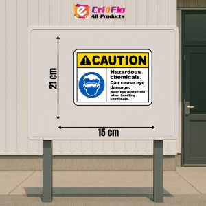 Indicator Caution Hazardous Chemicals Sign, Sticker autocolant - Img 2