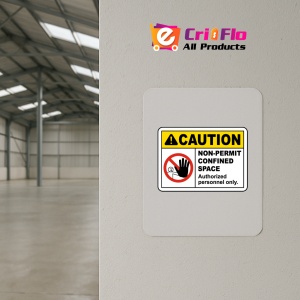 Indicator Caution Non-Permit Confined Space Sign, Sticker autocolant - Img 4