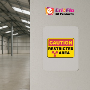 Indicator Caution Restricted Area Sign, Sticker autocolant - Img 4