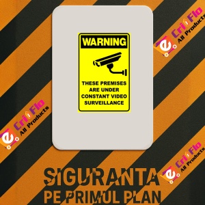 Indicator CCTV VIDEO SURVEILLANCE SECURITY SIGN, Sticker autocolant - Img 3