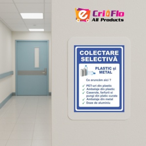 Indicator Colectare selectiva plastic si metal, Sticker autocolant - Img 5