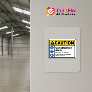 Indicator Construction Area PPE Sign, Sticker autocolant - Img 4