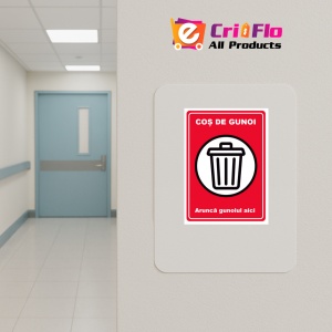 Indicator Cos de gunoi arunca gunoiul aici, Sticker autocolant - Img 5