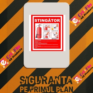 Indicator Cu instructiuni pentru stingator, Sticker autocolant - Img 3