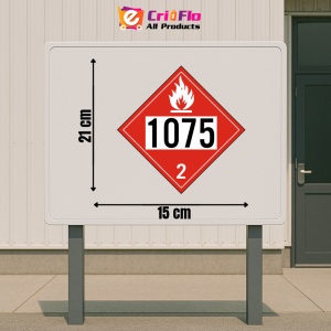 Indicator Cu nr 1075 pentru gaz inflamabil clasa 2, Sticker autocolant - Img 2