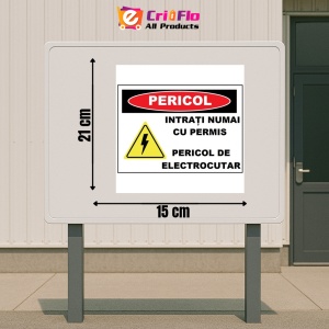 Indicator Cu pericol tablou electric general, Sticker autocolant - Img 2