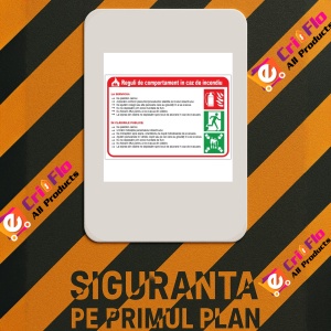 Indicator Cu reguli de comportament in caz de incendiu, Sticker autocolant - Img 3