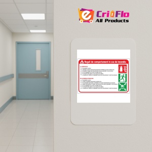 Indicator Cu reguli de comportament in caz de incendiu, Sticker autocolant - Img 5
