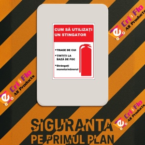 Indicator Cum sa utilizati un stingator, Sticker autocolant - Img 2