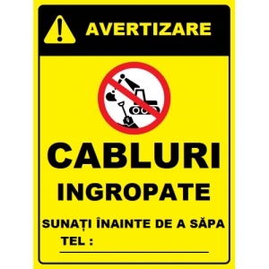 Indicator De avertizare pentru cabluri ingropate, Sticker autocolant