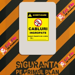 Indicator De avertizare pentru cabluri ingropate, Sticker autocolant - Img 2