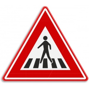 Indicator de circulatie presemnalizare trecere cu zebra, Sticker autocolant