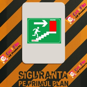 Indicator De iesire coborare pe scari urcarea prin dreapta, Sticker autocolant - Img 2