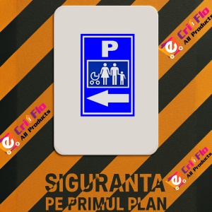 Indicator De parcare mama si copil cu sageata in stanga, Sticker autocolant - Img 2