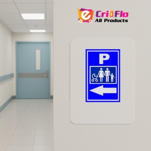Indicator De parcare mama si copil cu sageata in stanga, Sticker autocolant - Img 4