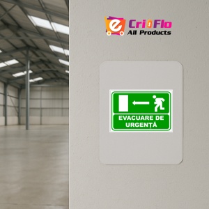 Indicator De salvare pentru evacuare de urgenta cu directia in stanga, Sticker autocolant - Img 3