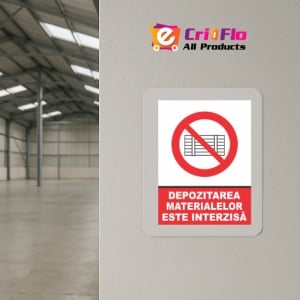 Indicator Depozitarea materialelor este interzisa, Sticker autocolant - Img 4