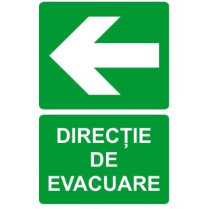 Indicator Directie de evacuare 1, Sticker autocolant