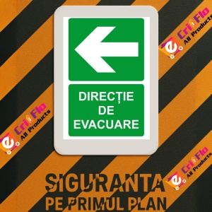 Indicator Directie de evacuare 1, Sticker autocolant - Img 3