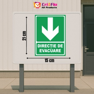 Indicator Directie de evacuare aici, Sticker autocolant - Img 2